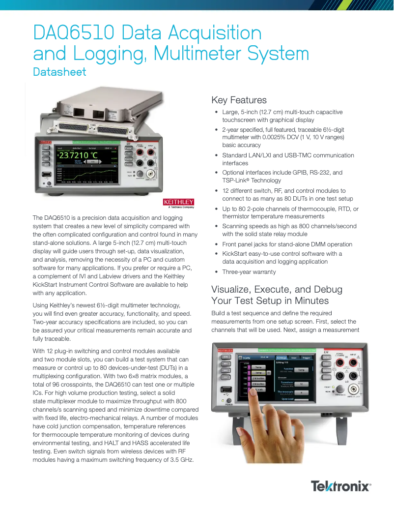 Page 1 de la notice Manuel utilisateur Keithley DAQ6510