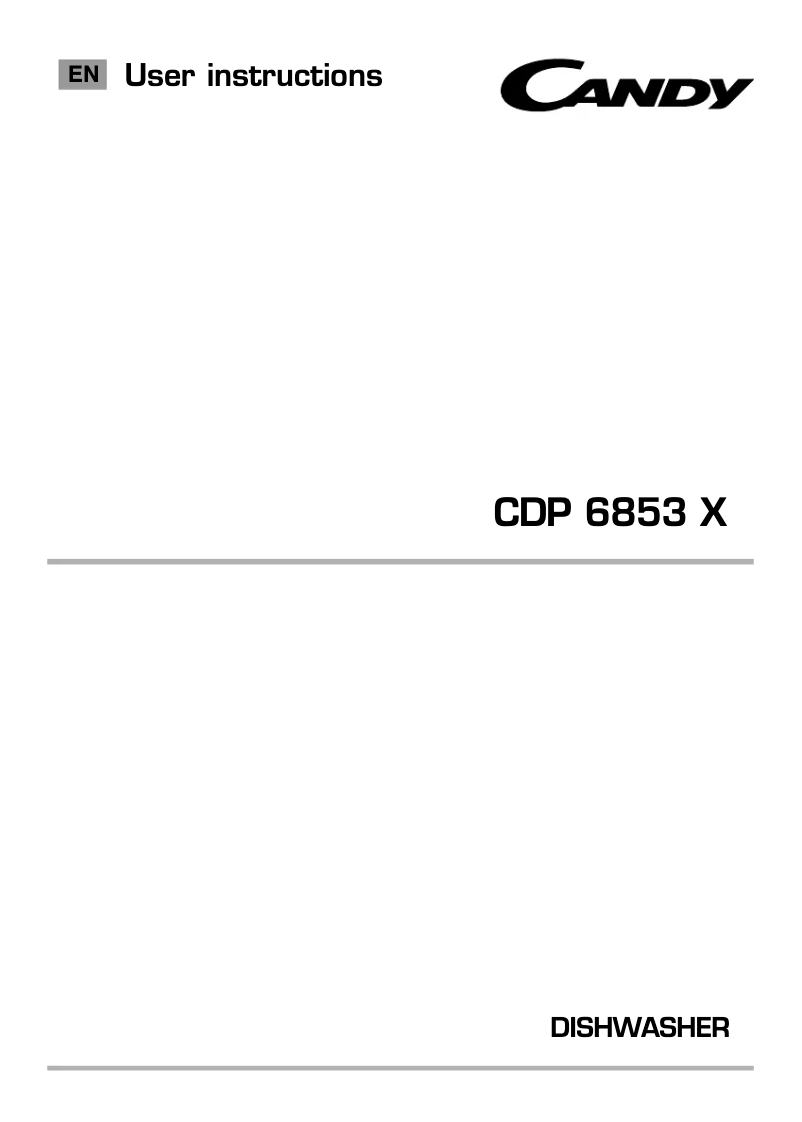 Page n°1 - Manuel utilisateur Candy CDP 6853/K