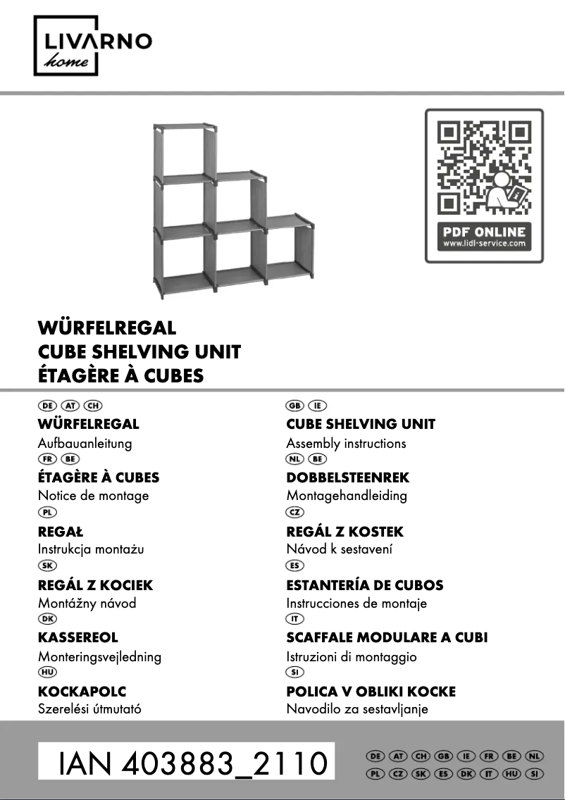 First page image of the manual for IAN 403883