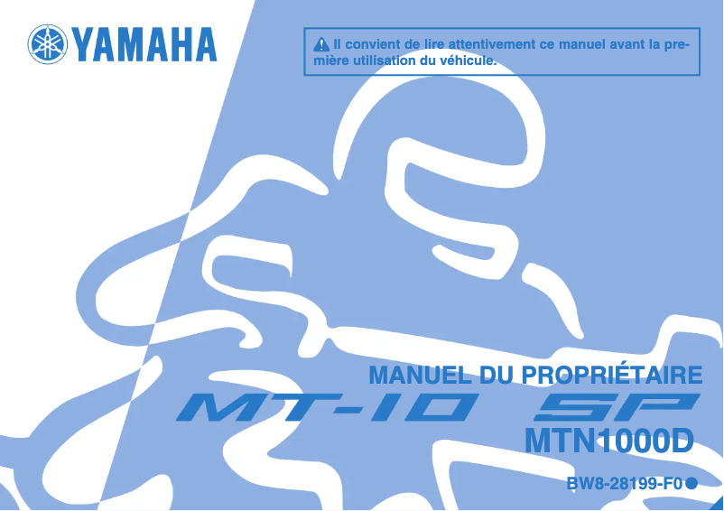 Page 1 de la notice Manuel utilisateur Yamaha MT10 SP (2017)