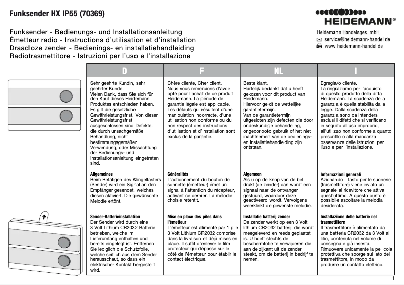 Image de la première page du manuel de l'appareil 70369