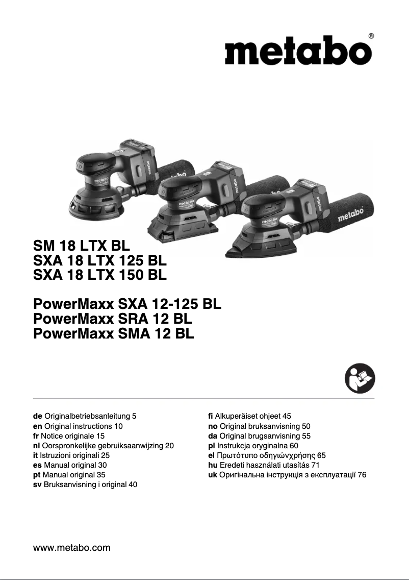 Image de la première page du manuel de l'appareil SM 18 LTX BL