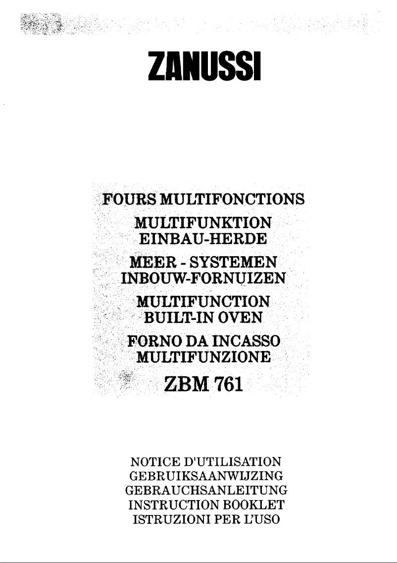 Image de la première page du manuel de l'appareil ZBM 761 SN