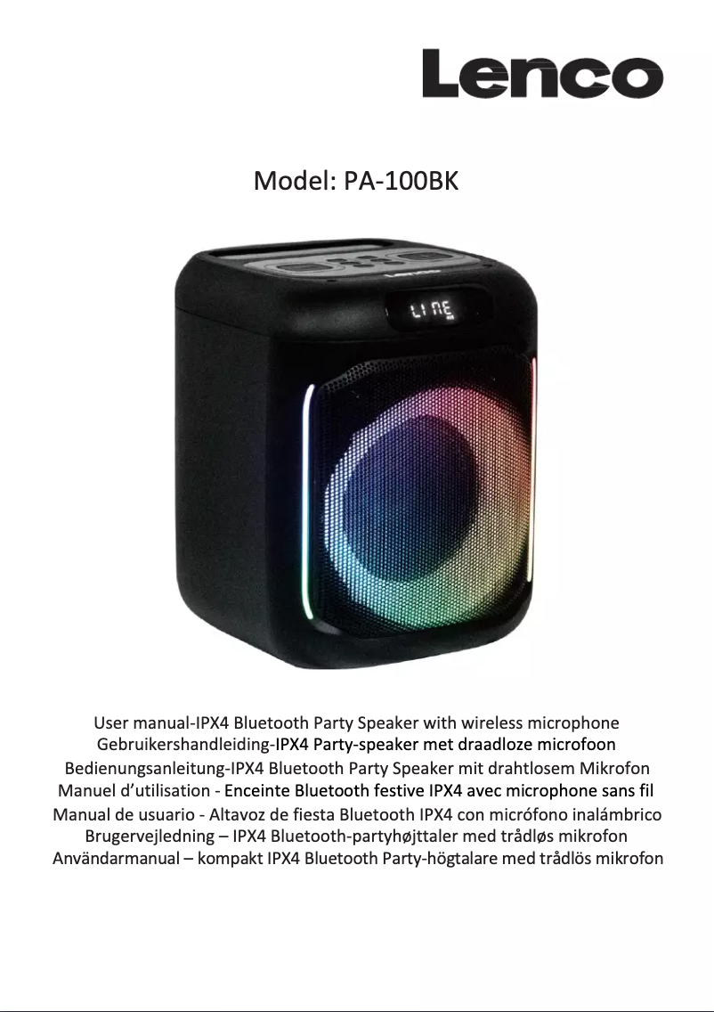 Image de la première page du manuel de l'appareil PA-100