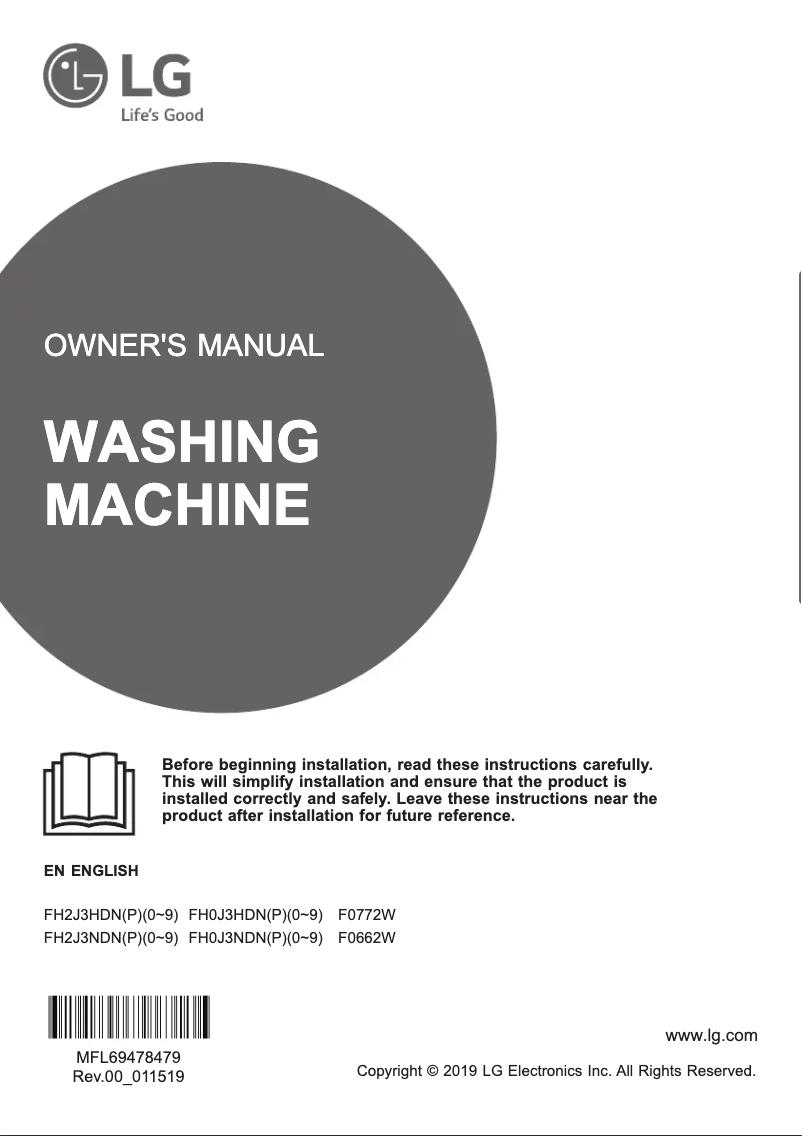 Page n°1 - Manuel utilisateur LG F0772W