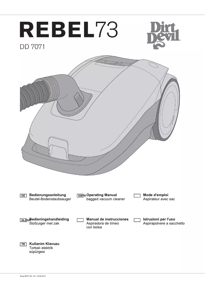 Page 1 de la notice Manuel utilisateur Dirt Devil Rebel 73 HF