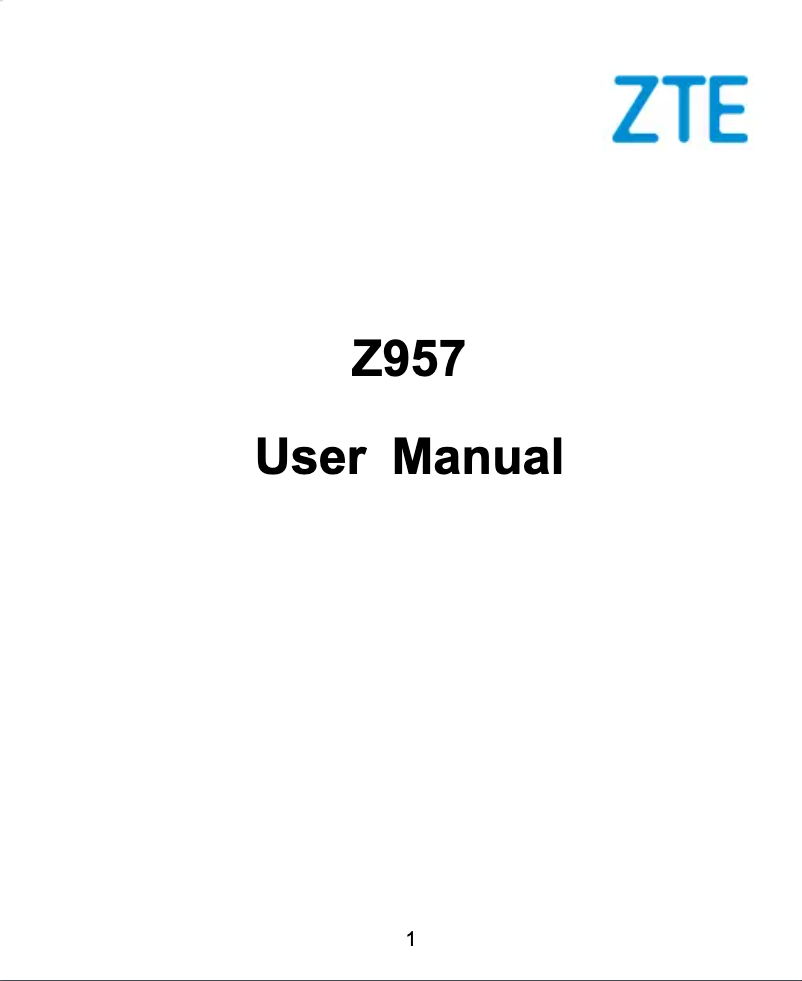 Image de la première page du manuel de l'appareil Z957