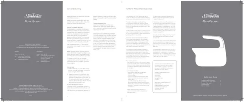 Page 1 de la notice Manuel utilisateur Sunbeam KE8850