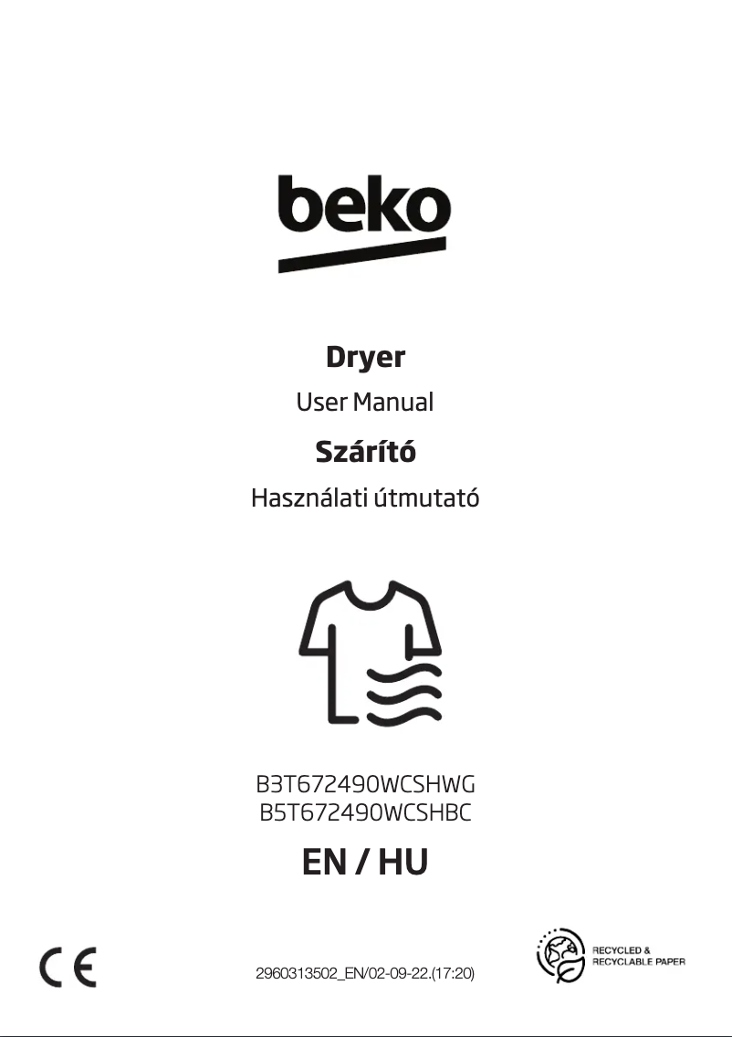 Page 1 de la notice Label énergétique Beko B5T672490WCSHBC