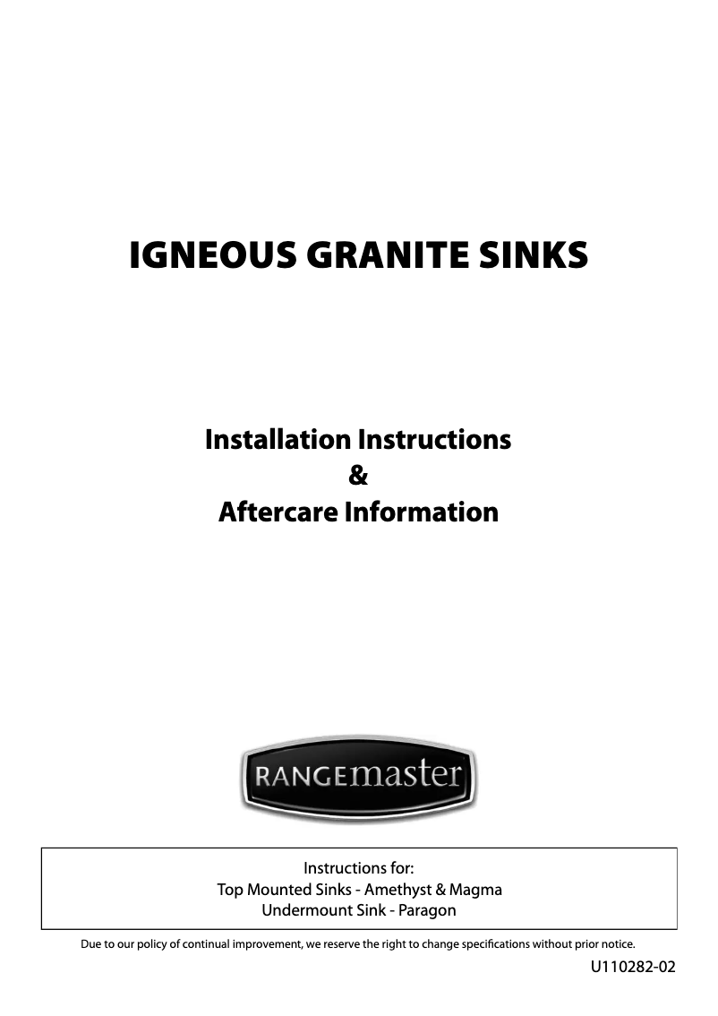 Page 1 de la notice Manuel utilisateur Rangemaster PAR3115