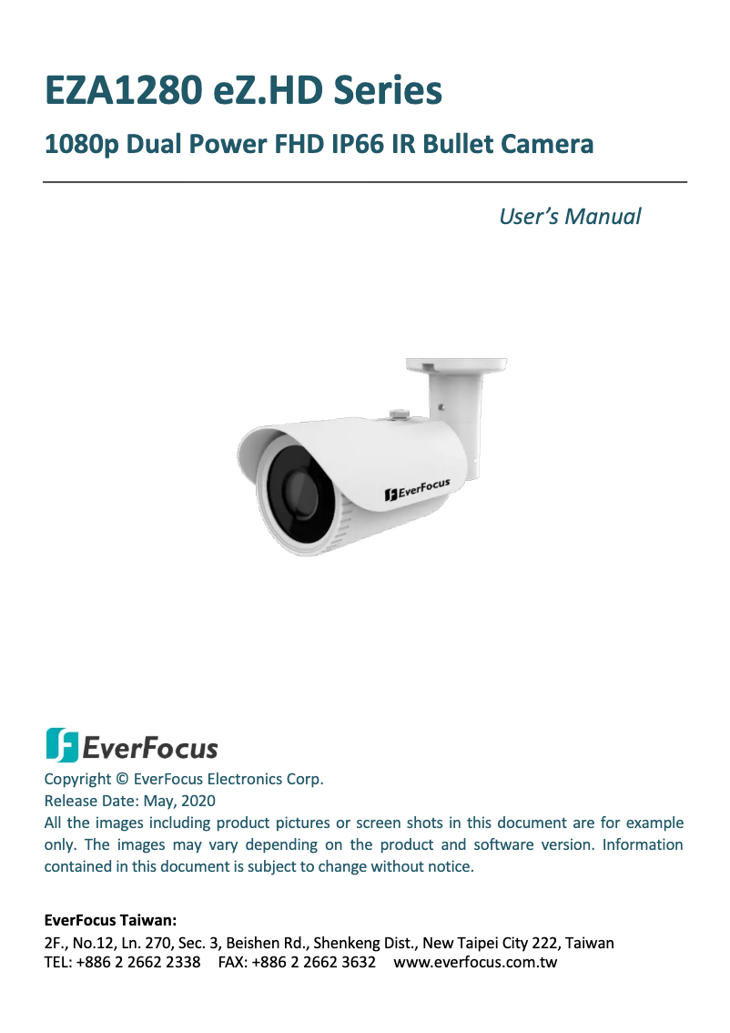 Page n°1 - Manuel utilisateur EverFocus EZA1280