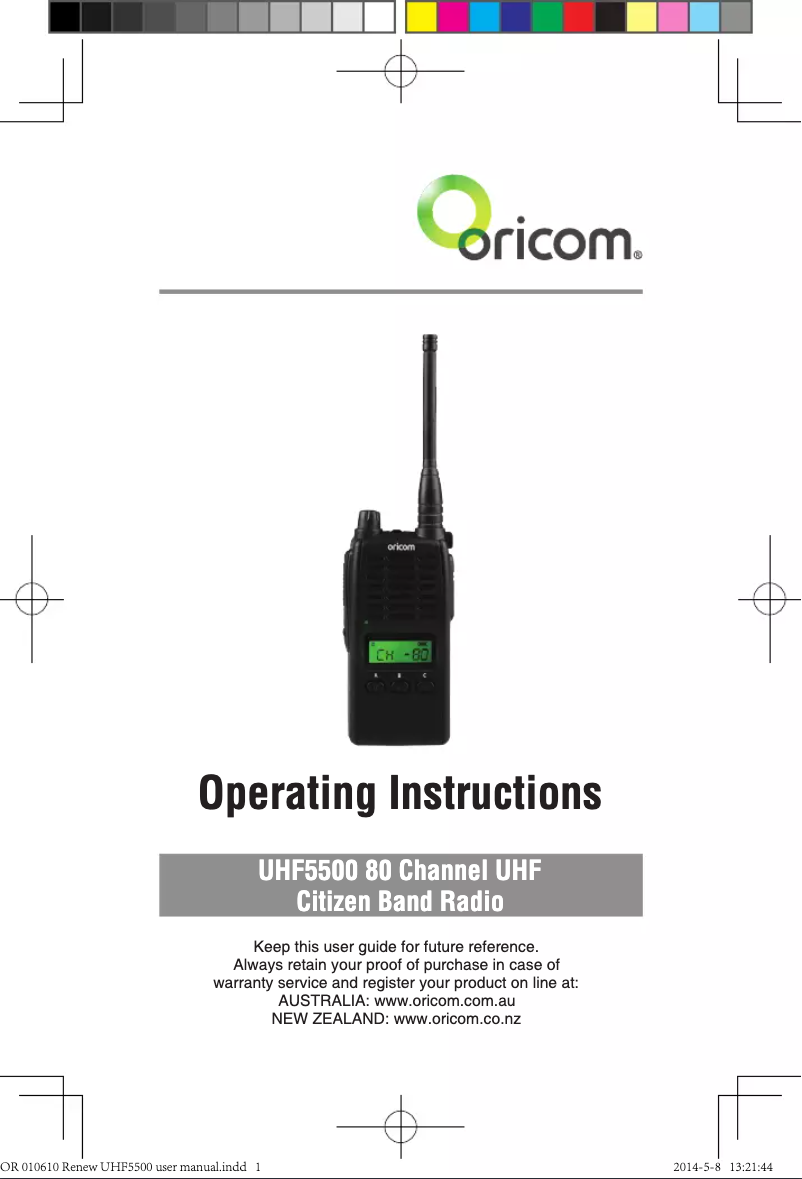 Image de la première page du manuel de l'appareil UHF5500