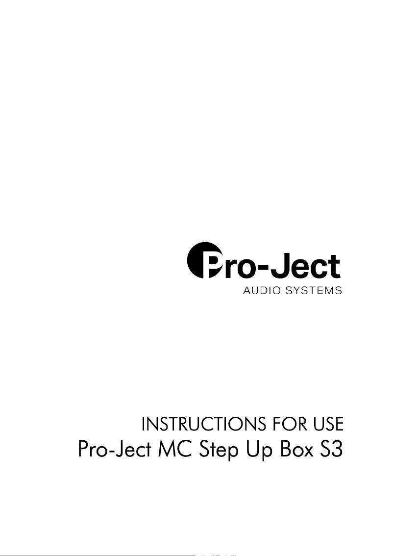Page 1 de la notice Manuel utilisateur Pro-Ject MC Step Up Box S3