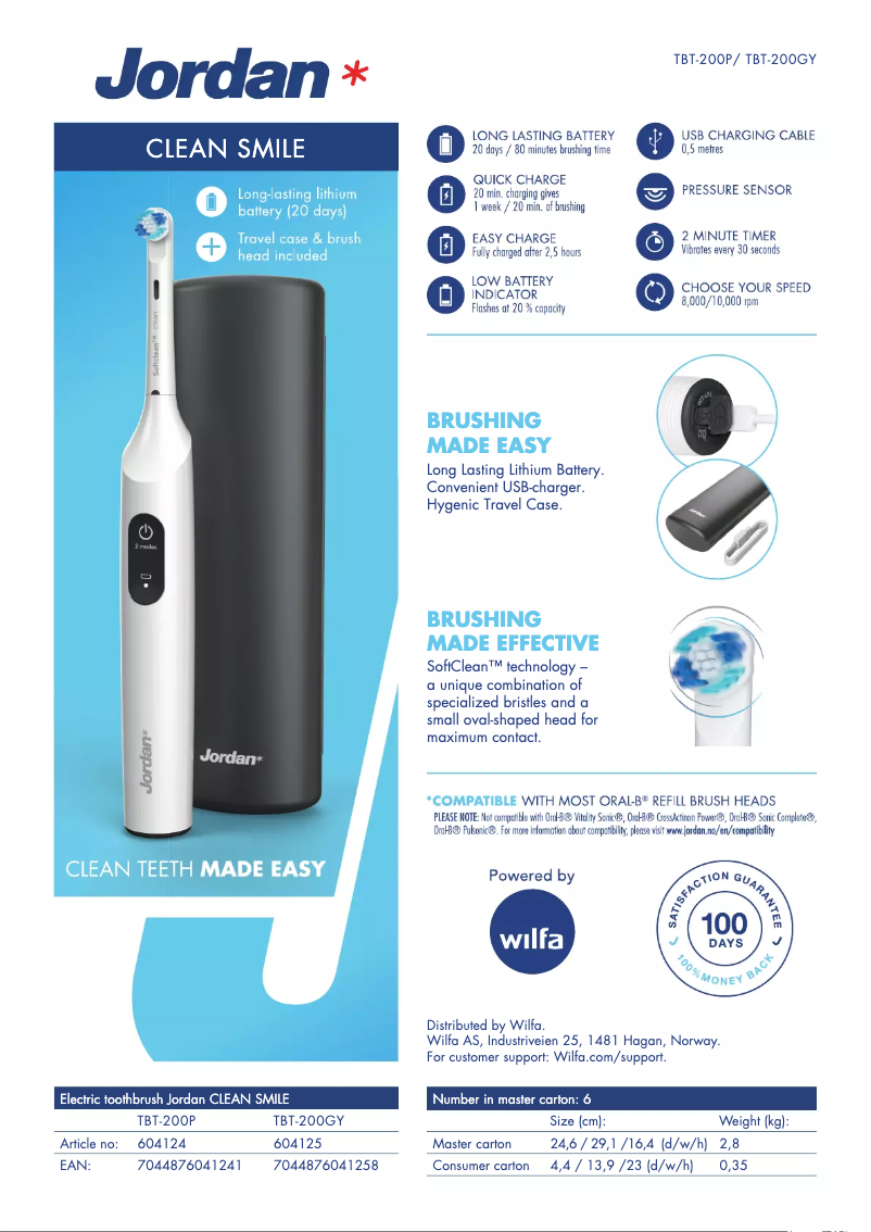 Page n°1 - Fiche technique Jordan Clean Smile