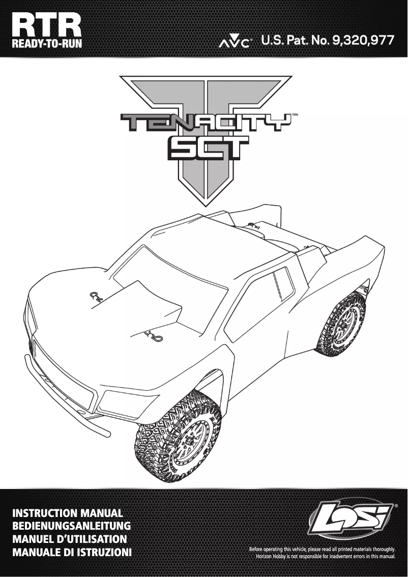 Page 1 de la notice Manuel utilisateur Losi Tenacity