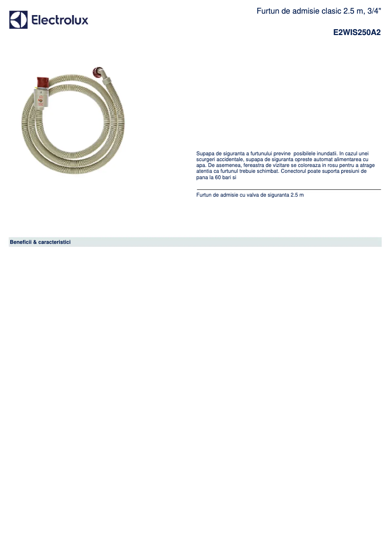 Image de la première page du manuel de l'appareil E2WIS250A2