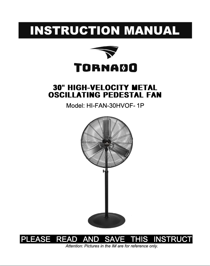 Page 1 de la notice Manuel utilisateur Tornado HI-FAN-30HVOF-1P