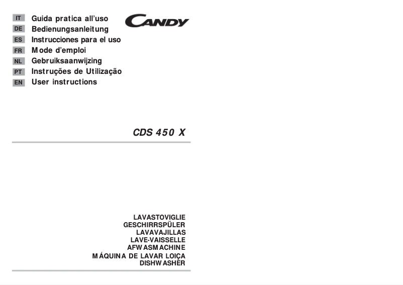 Page n°1 - Manuel utilisateur Candy CDS 450 X
