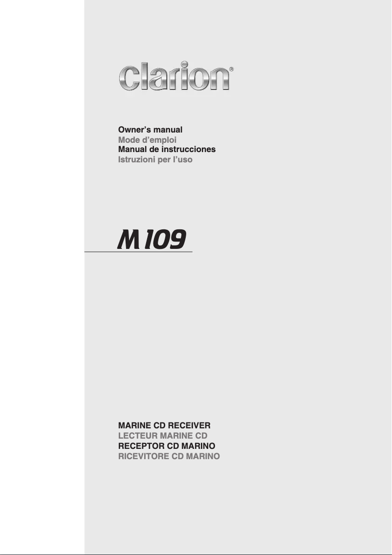 Image de la première page du manuel de l'appareil M109