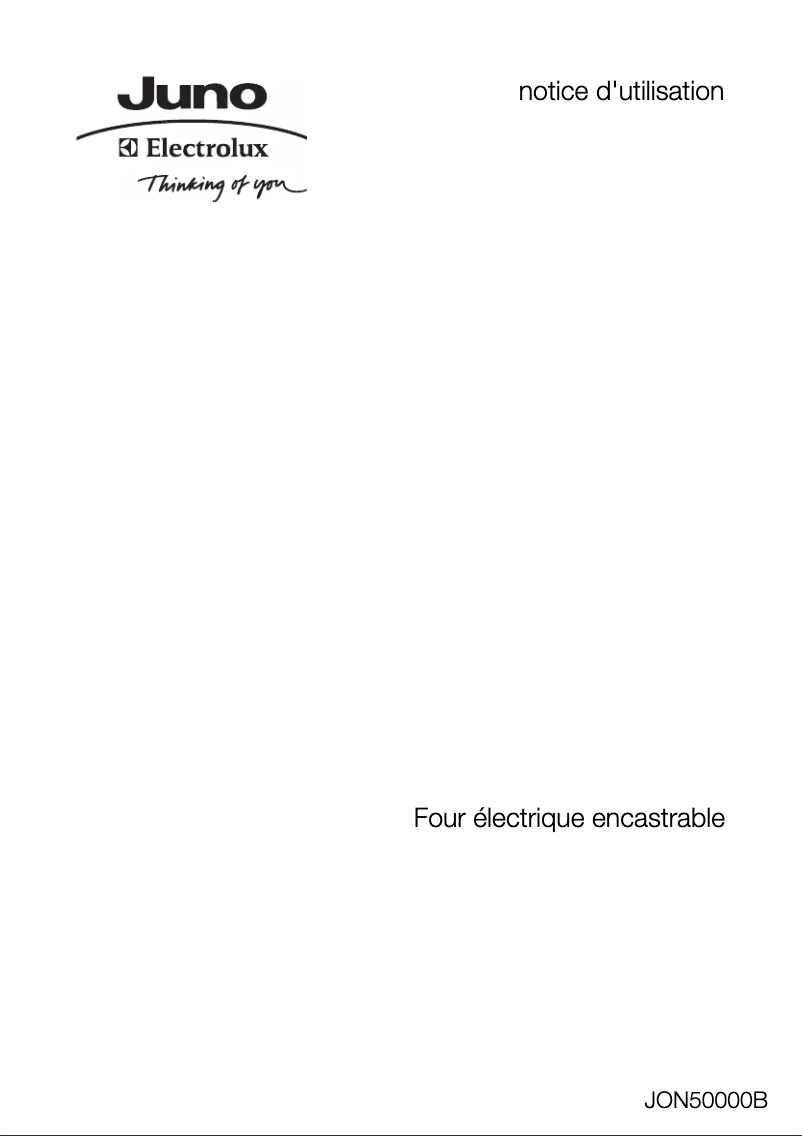 Page 1 de la notice Manuel utilisateur Juno Electrolux JON50000B
