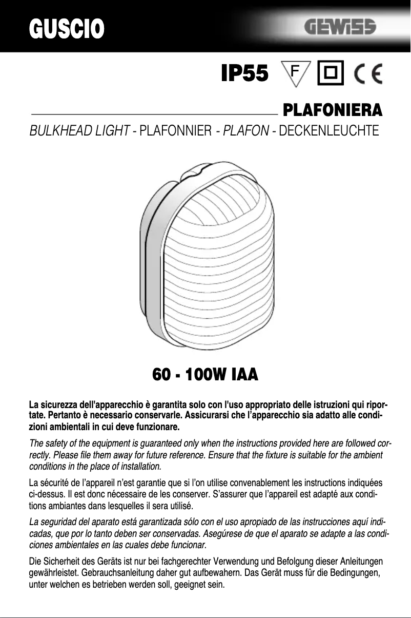 Page 1 of the manual User Manual Gewiss GW80774