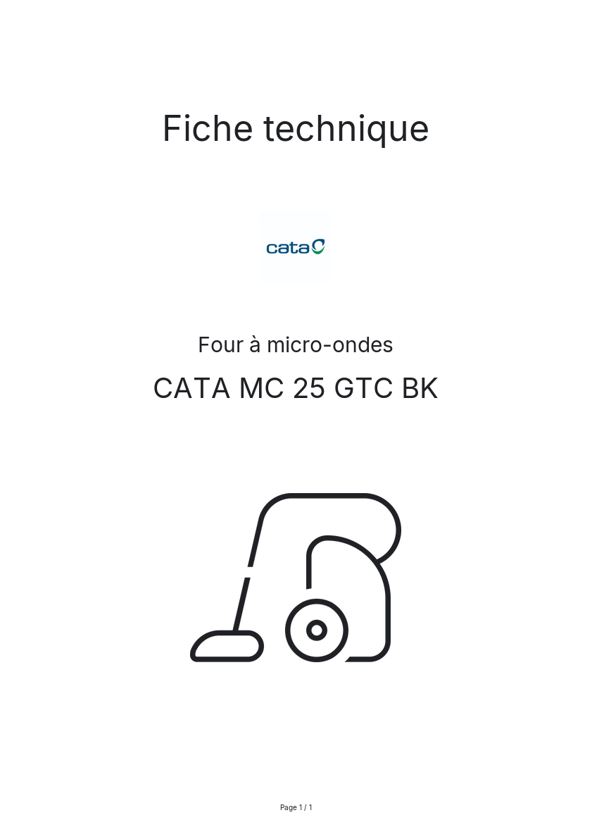 Image de la première page du manuel de l'appareil MC 25 GTC BK