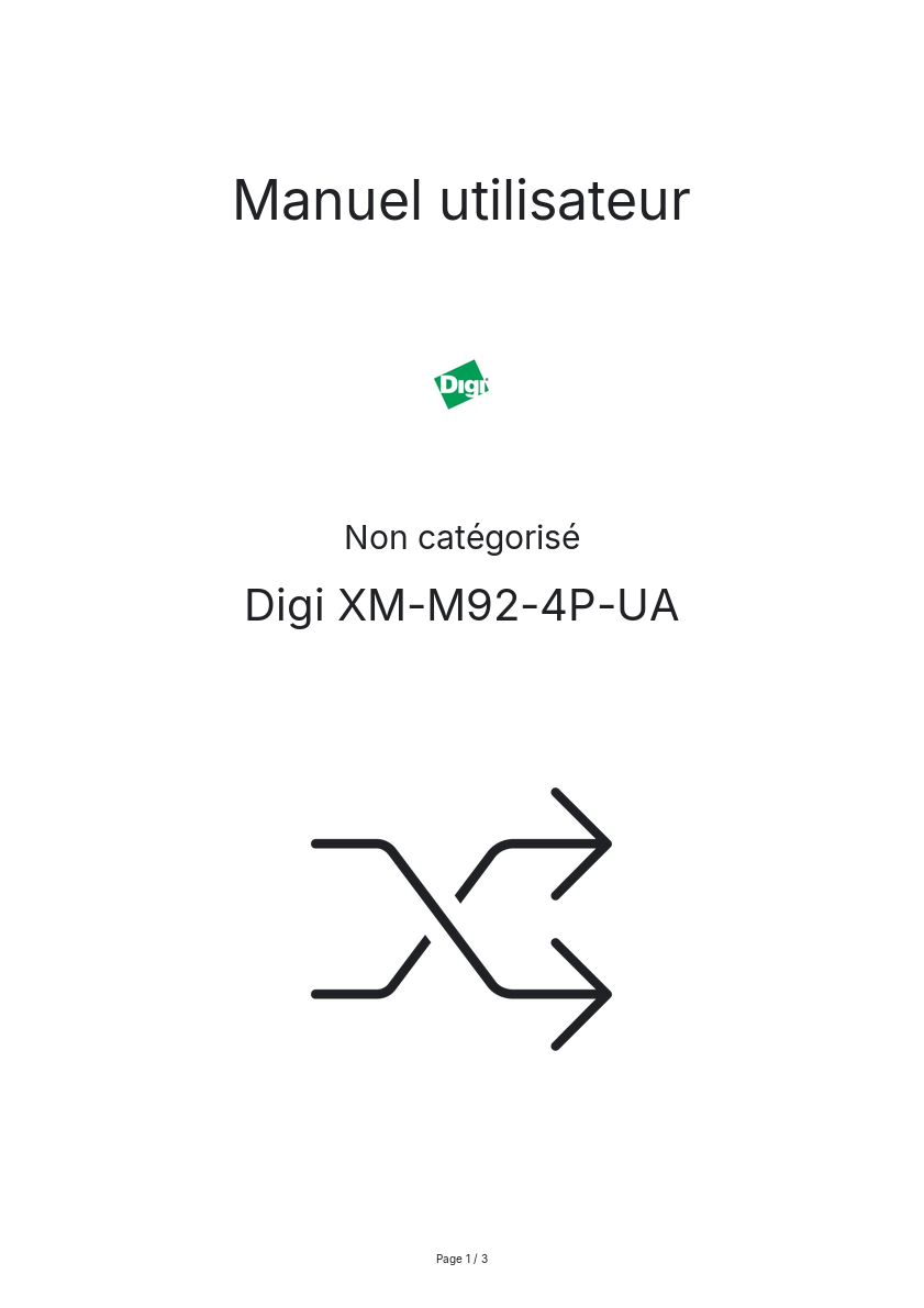 Image de la première page du manuel de l'appareil XM-M92-4P-UA