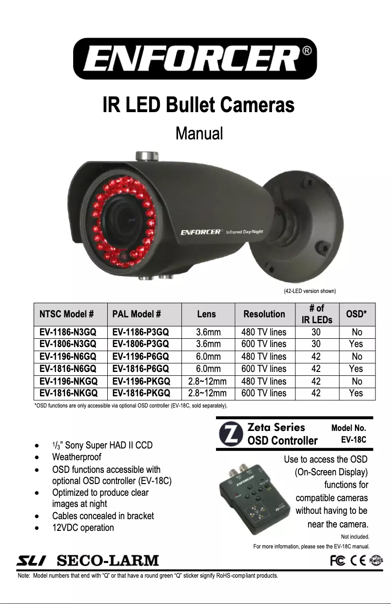 Image de la première page du manuel de l'appareil EV-1186-N3GQ