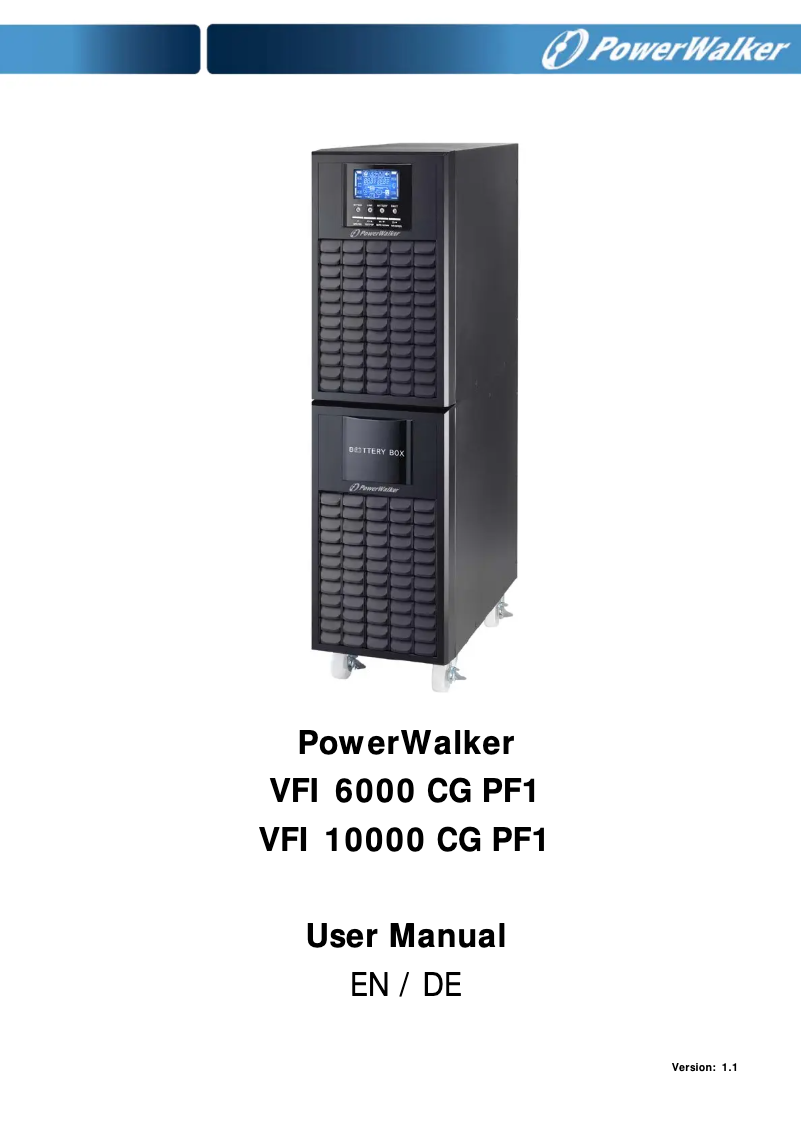 Page n°1 - Manuel utilisateur PowerWalker VFI 10000 CG PF1