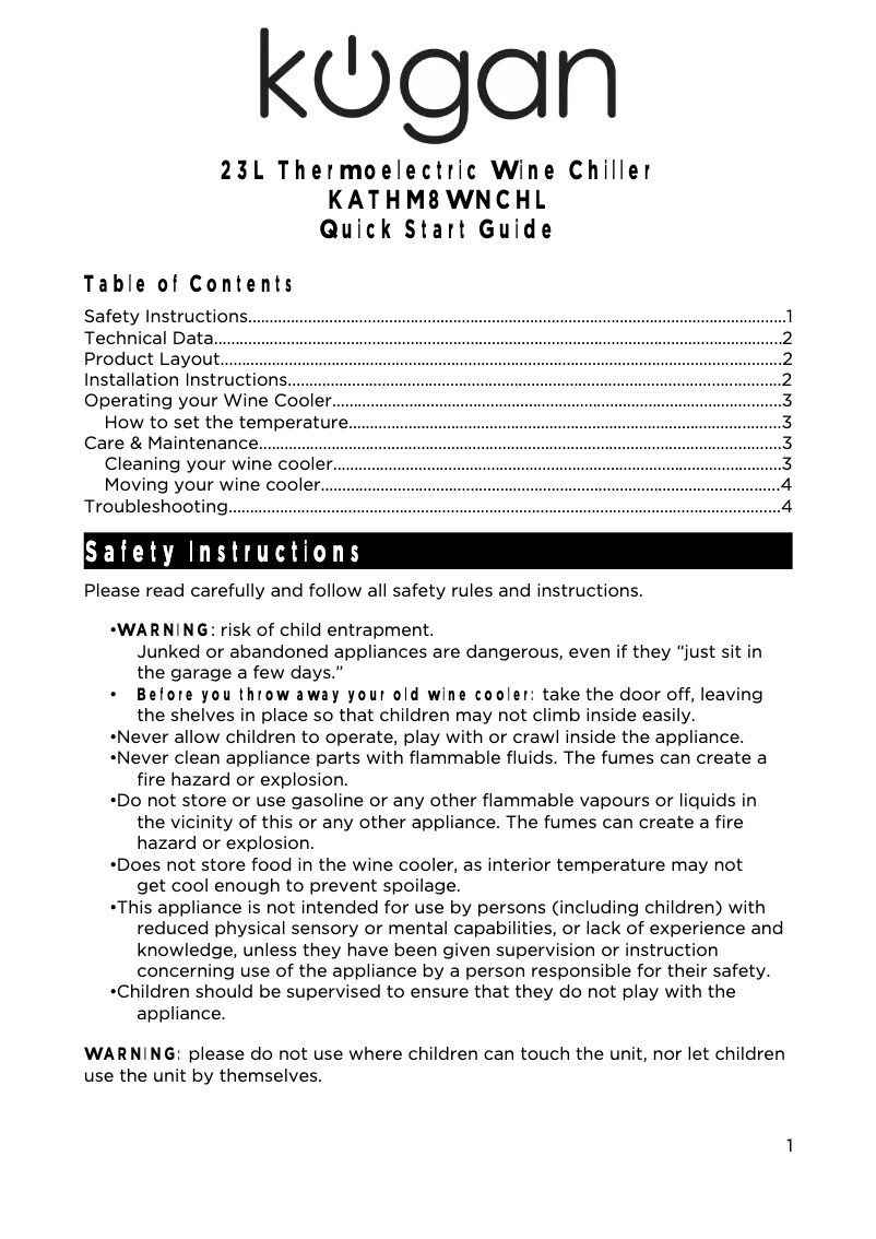 Image de la première page du manuel de l'appareil KATHM8WNCHL