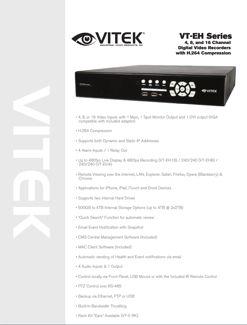 Page 1 de la notice Manuel utilisateur Vitek VT-EH8