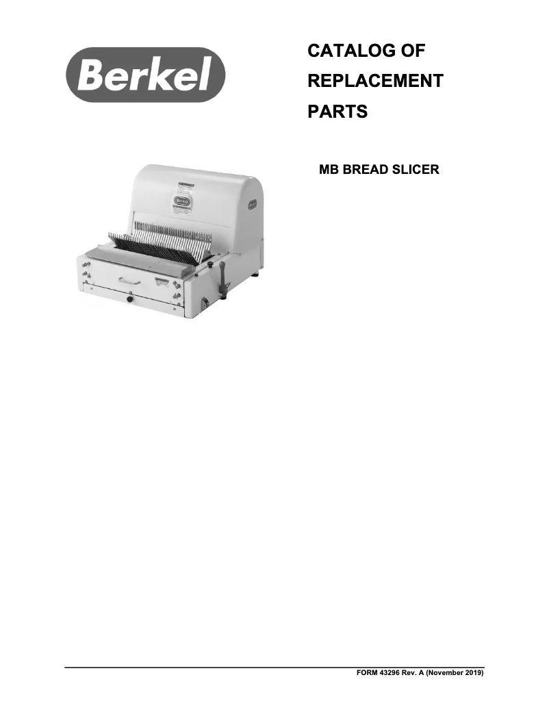Page 1 de la notice Catalogue Berkel MB3-8STD