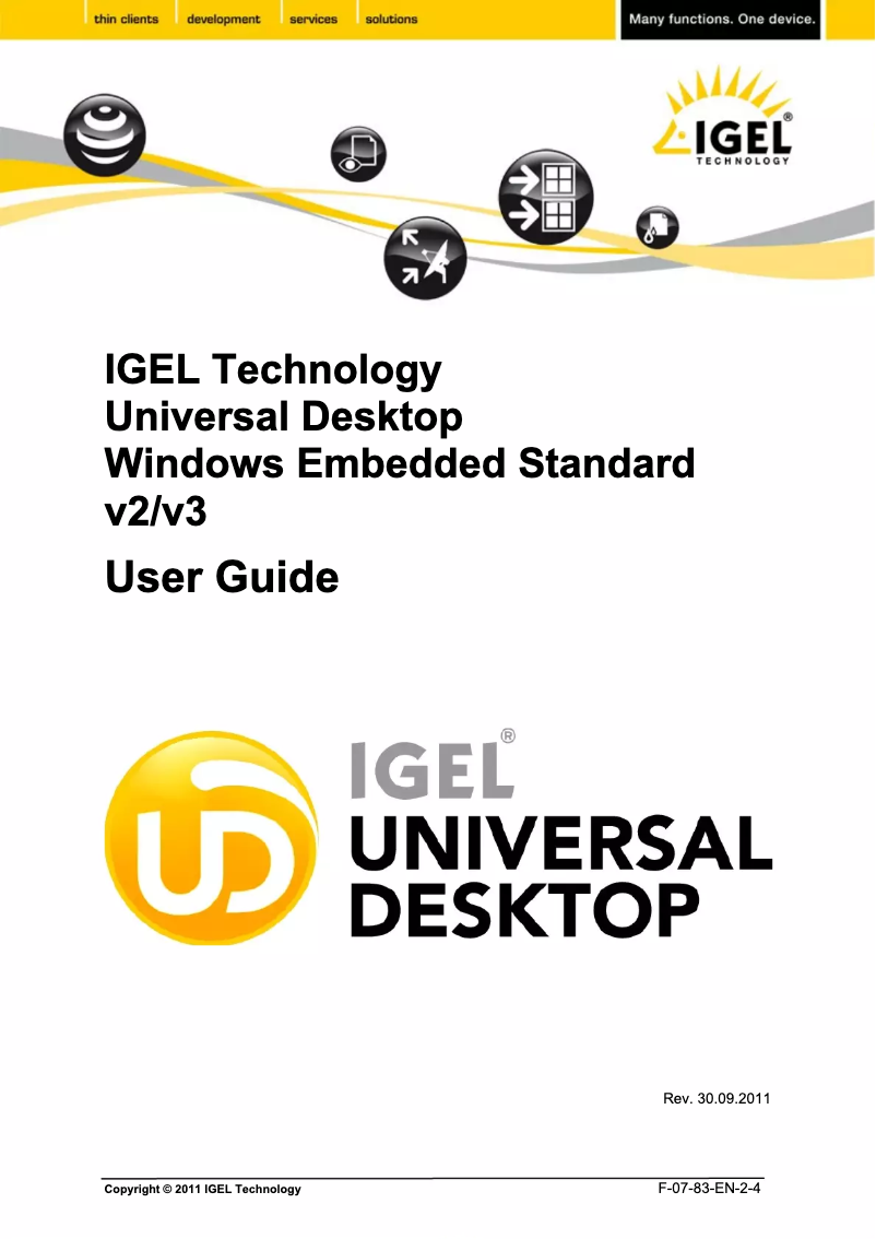 Page 1 de la notice Manuel utilisateur IGEL UD5-W7+