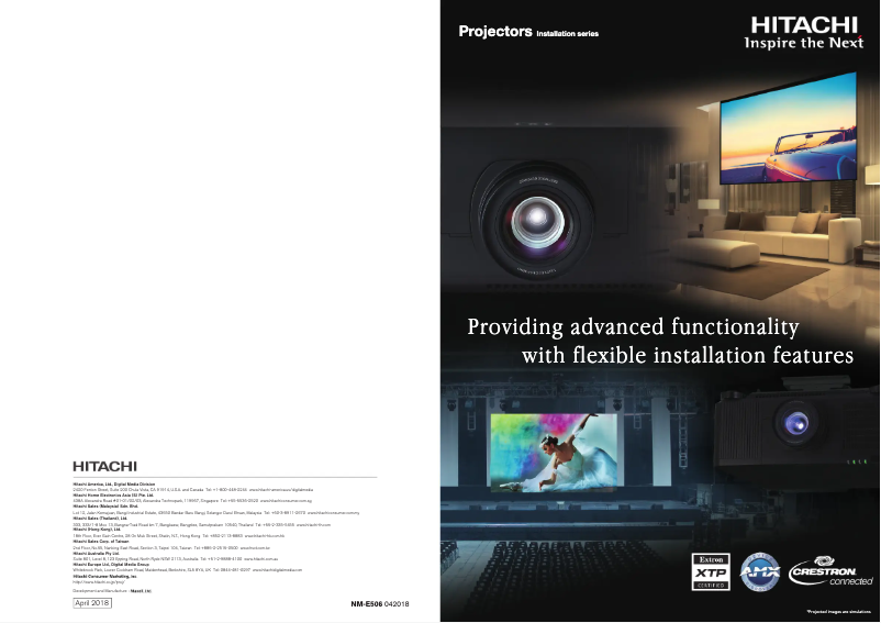 Page n°1 - Guide d'installation Hitachi CP-WX5506