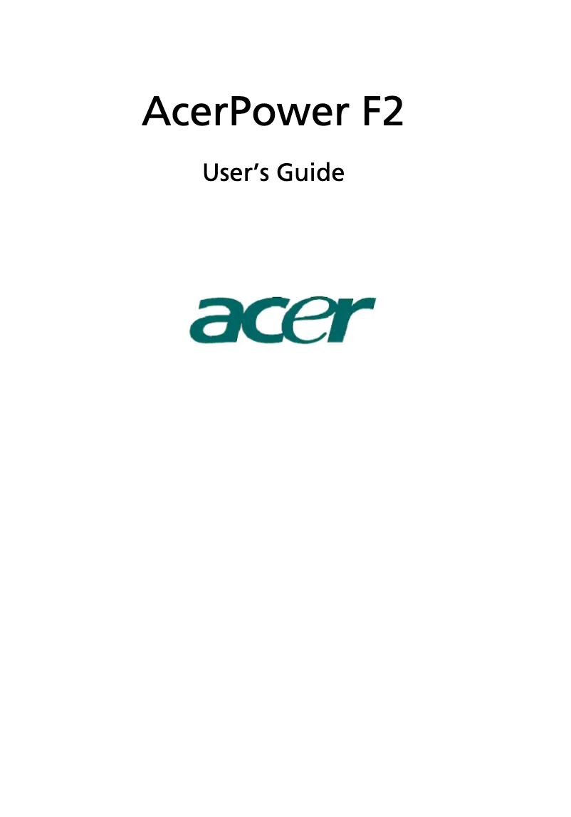Página 1 del manual Manual de usuario Acer Power F2