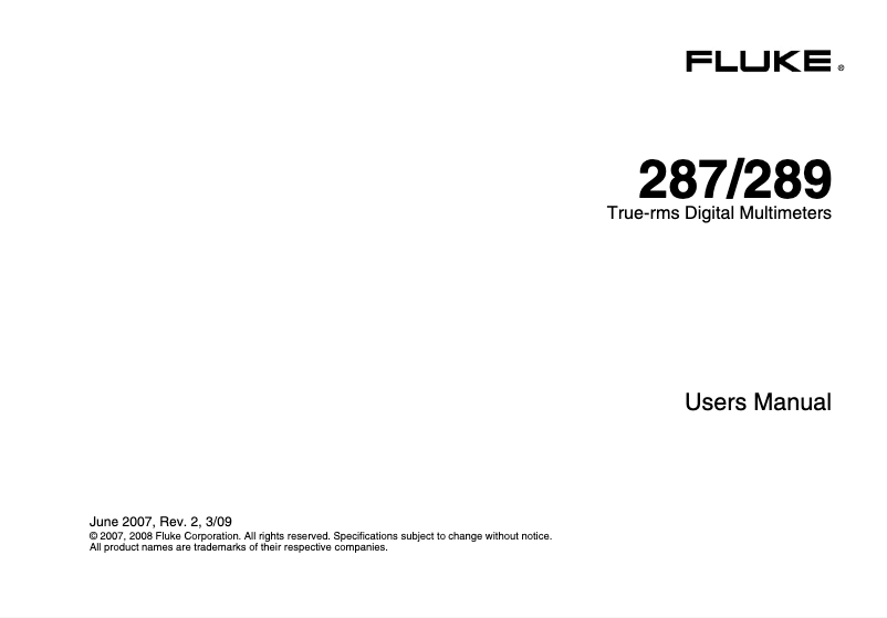 Page n°1 - Manuel utilisateur Fluke ir3000 FC