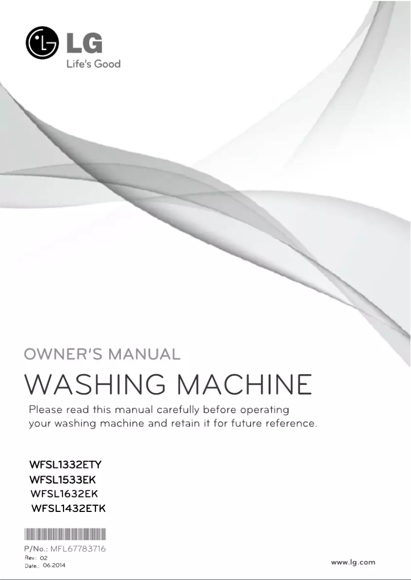 Page 1 de la notice Manuel utilisateur LG WFSL1432ETK