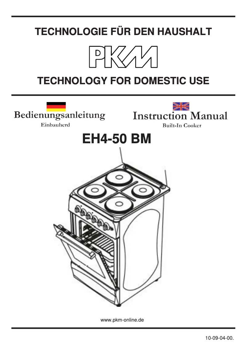 Página 1 del manual Manual de usuario PKM EH4-50 BM