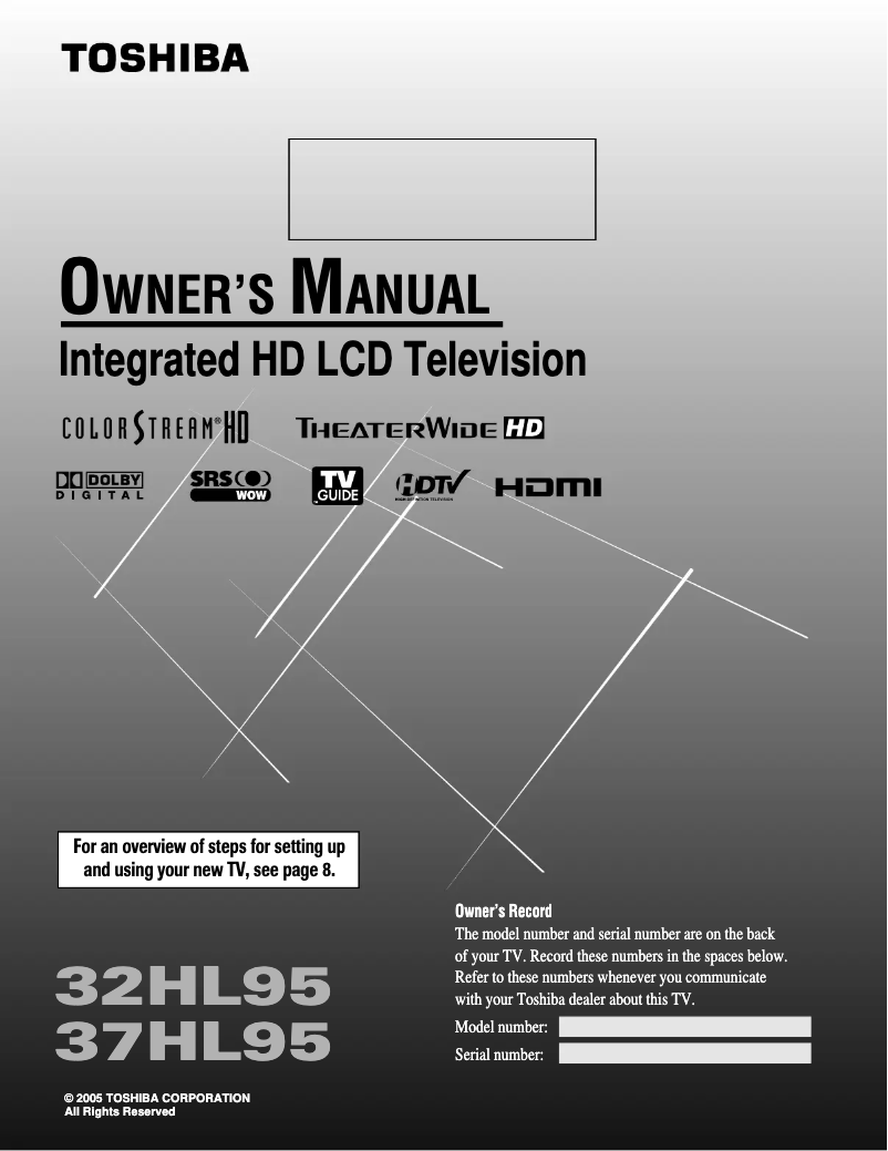 Page n°1 - Manuel utilisateur Toshiba 32HL95