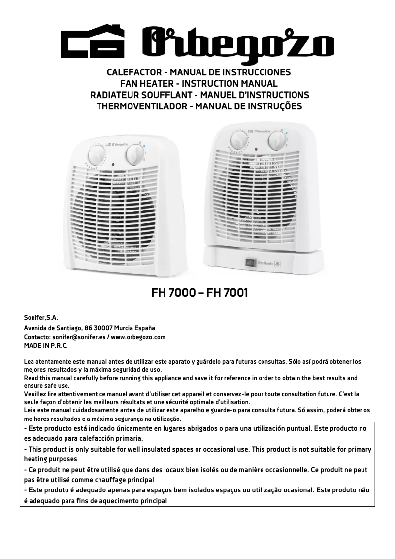 Image de la première page du manuel de l'appareil FH 7001