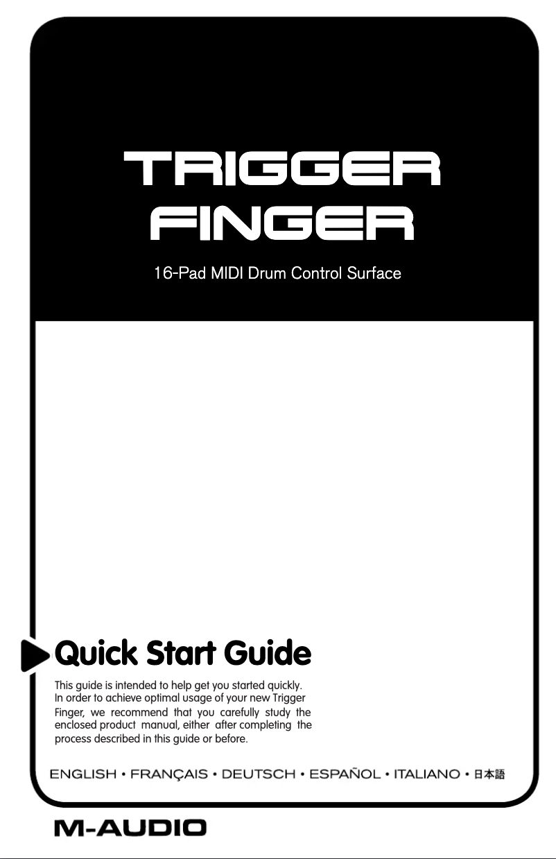 Image de la première page du manuel de l'appareil Trigger Finger