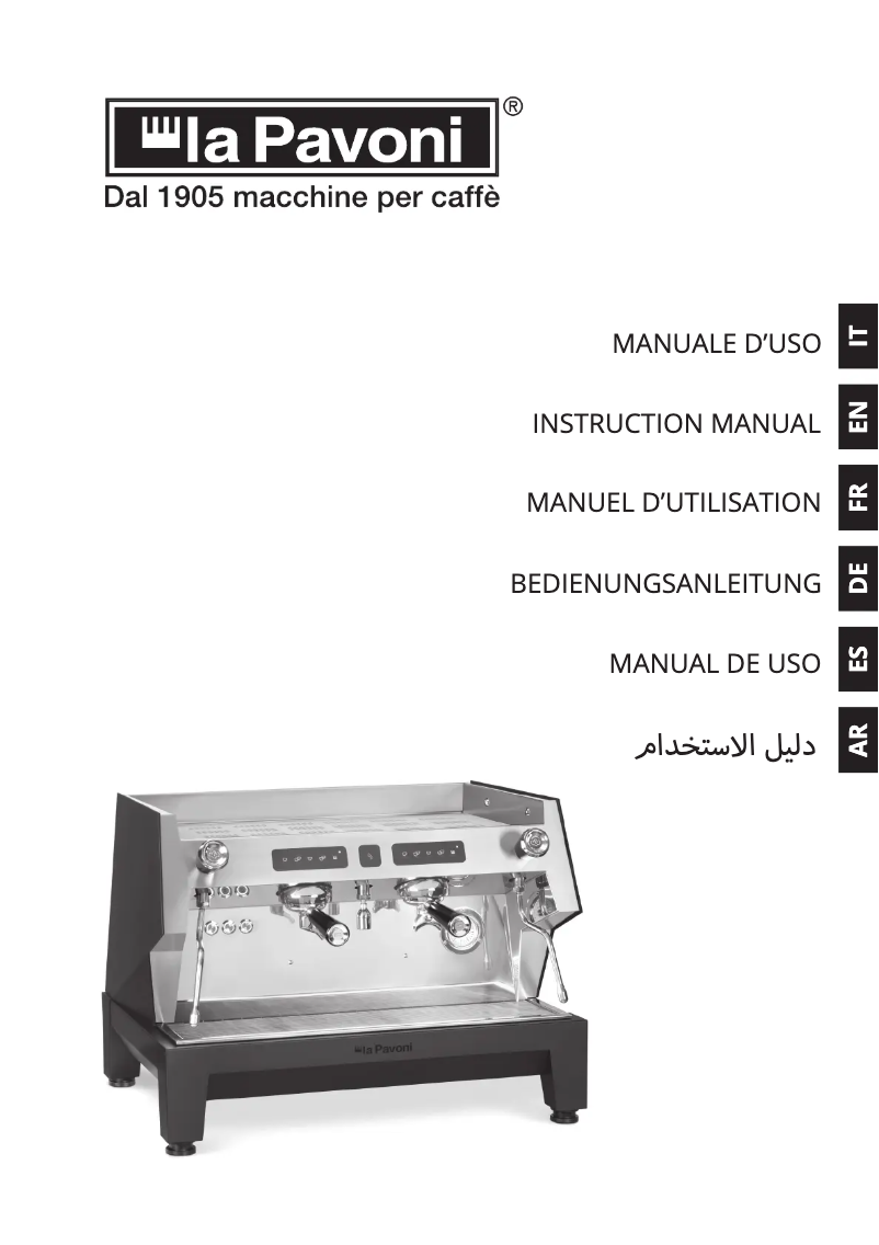Page 1 de la notice Manuel utilisateur la Pavoni Bar T 2V