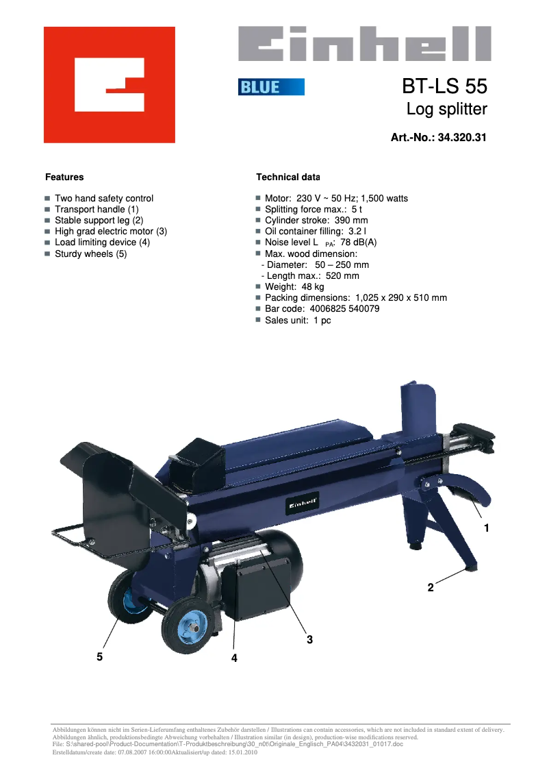 Page n°1 - Manuel utilisateur Einhell BT-LS 55