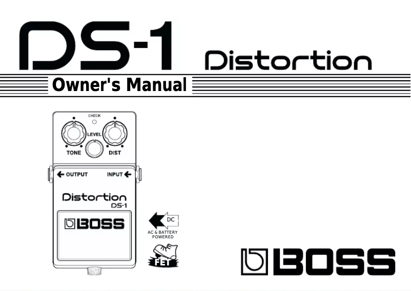 Image de la première page du manuel de l'appareil Distortion DS-1