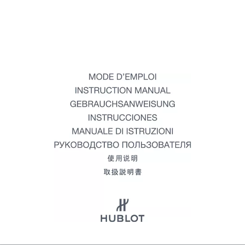 Page 1 de la notice Manuel utilisateur Hublot Spirit Of Big Bang Moonphase King Gold 647.OX.1138.RX