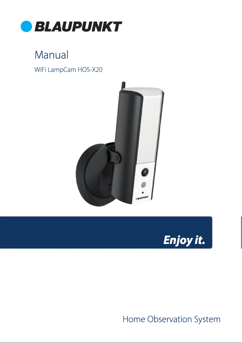 Page 1 de la notice Manuel utilisateur Blaupunkt WiFi LampCam HOS-X20