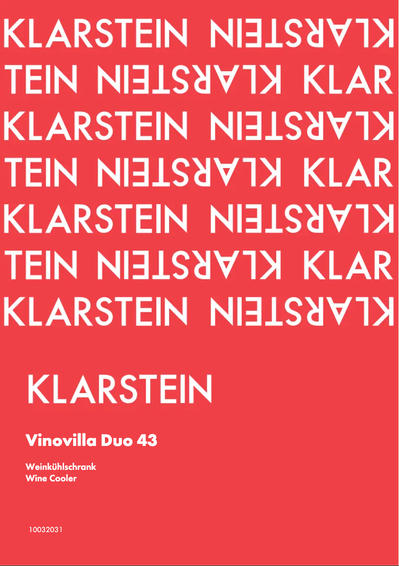 Page 1 de la notice Manuel utilisateur Klarstein Vinovilla Duo 43