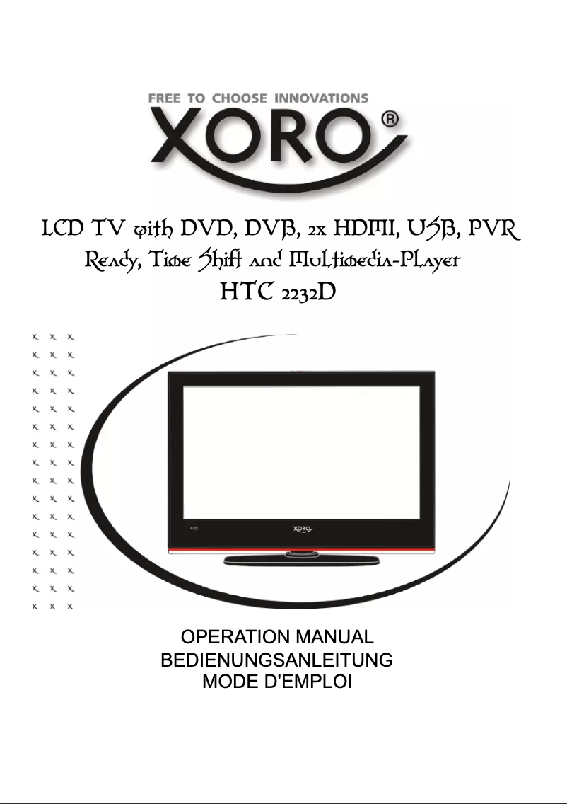 Page 1 de la notice Manuel utilisateur Xoro HTC 2232D