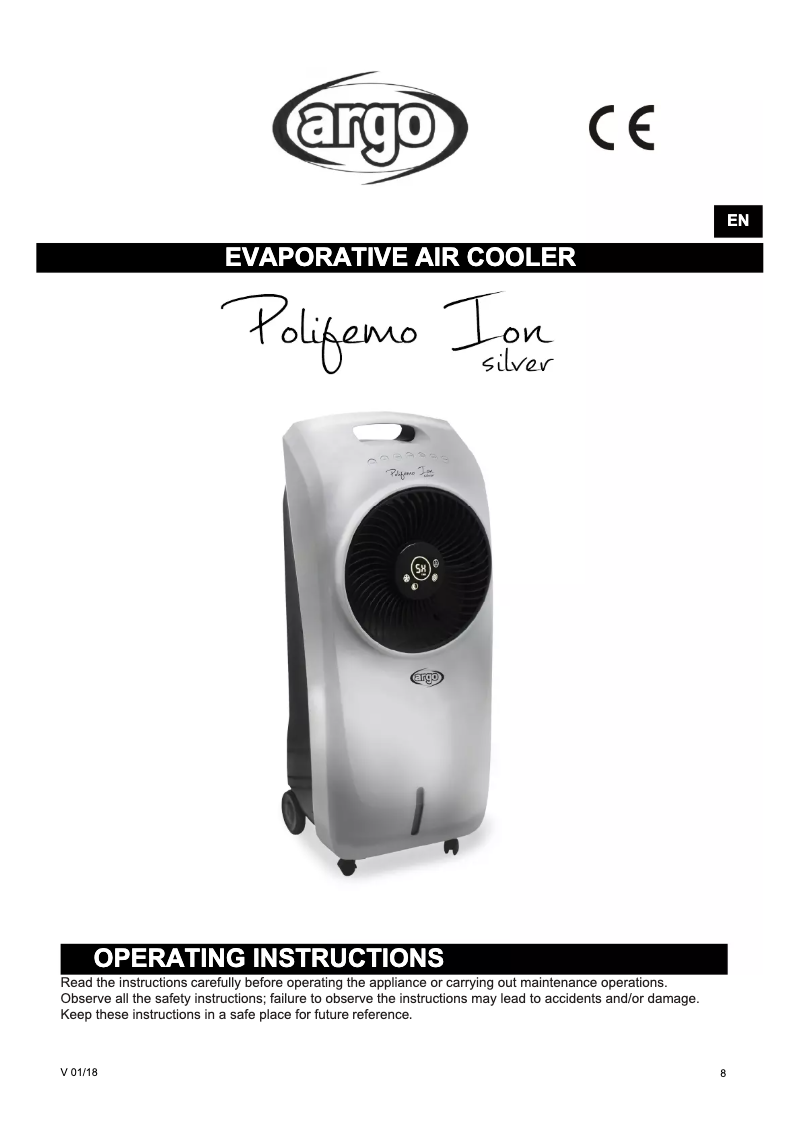 Page n°1 - Manuel utilisateur Argoclima Polifemo Ion Silver