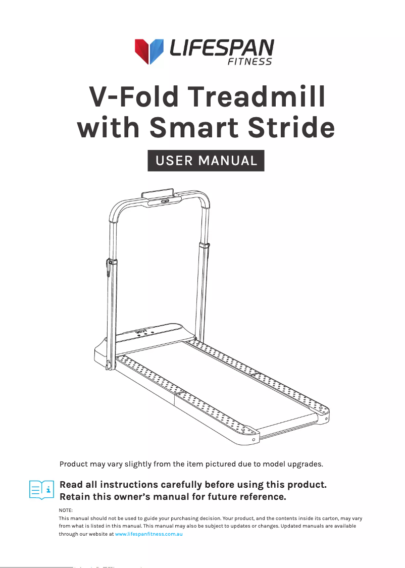 Page n°1 - Manuel utilisateur LifeSpan V-Fold